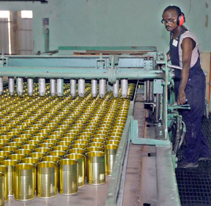 Producción de envases.
