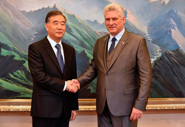 Díaz-Canel junto a Wang Yang Díaz-Canel junto a Wang Yang