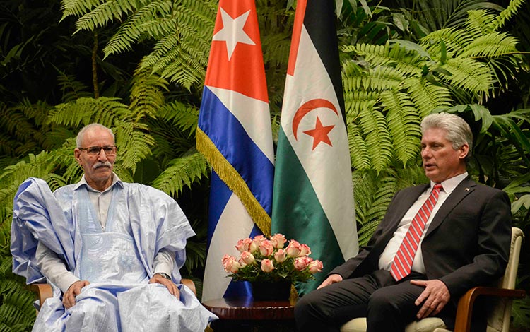 Miguel Díaz-Canel Bermúdez y Brahim Ghali.