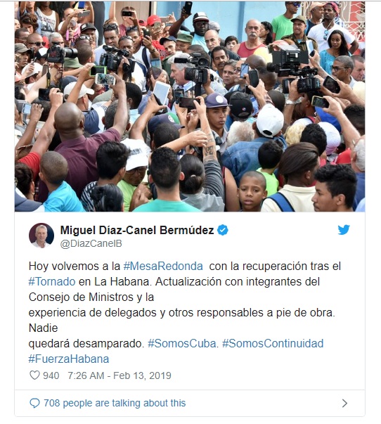 Tweet Miguel Dí­az-Canel