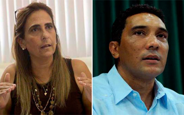 Meisi Bolaños Weiss, ministra de Finanzas y Precios de Cuba, y Eduardo Rodríguez Dávila, ministro de Transporte.