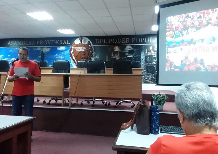 Acto de apoyo a Venezuela en Poder Popular Villa Clara