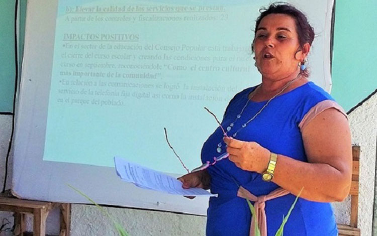 Bárbara Hernández Hernández, presidenta del Consejo Popular de General Carrillo, en Remedios, Villa Clara.