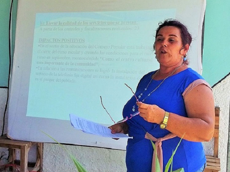 Bárbara Hernández Hernández, presidenta del Consejo Popular de General Carrillo, en Remedios, Villa Clara.