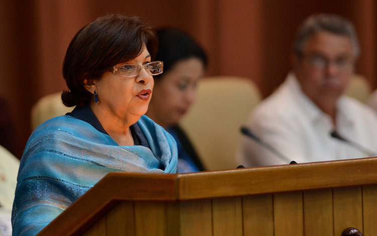 Lina Pedraza, ministra de Finanzas y Precios de Cuba.