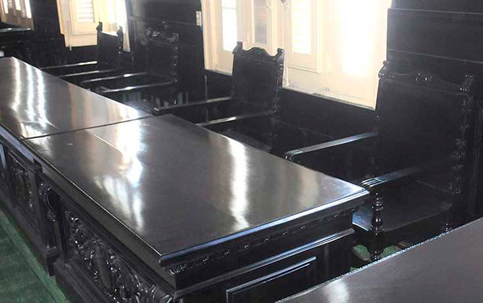 Sala del antiguo tribunal de urgencias de Las Villas, donde Fidel Castro pronunció su primera autodefensa. Sala del antiguo tribunal de urgencias de Las Villas, donde Fidel Castro pronunció su primera autodefensa.