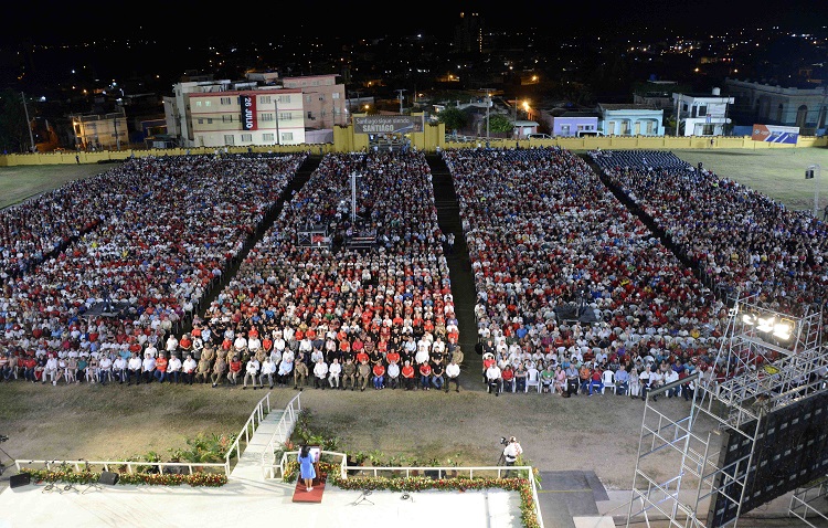 Vista aérea del acto 26 de julio