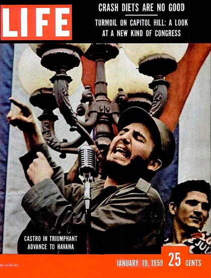 Portada de la revista Life, con imagen de Fidel Castro hablando en Santa Clara el 6 de enero de 1959. Portada de la revista Life, con imagen de Fidel Castro hablando en Santa Clara el 6 de enero de 1959.
