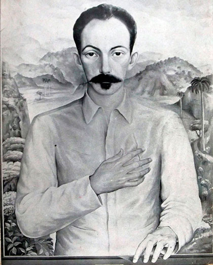 Ilustración sobre José Martí. Ilustración sobre José Martí.