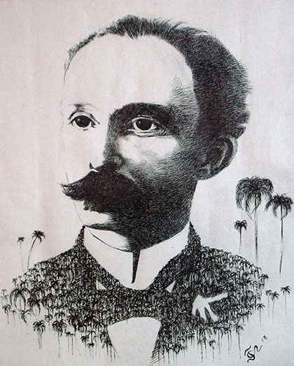 Ilustración sobre José Martí. Ilustración sobre José Martí.