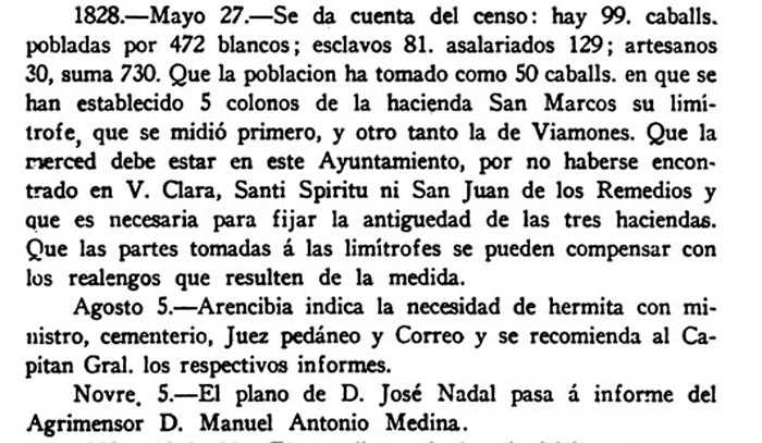 Datos de población de Santo Domingo correspondientes a 1830. Datos de población de Santo Domingo correspondientes a 1830.