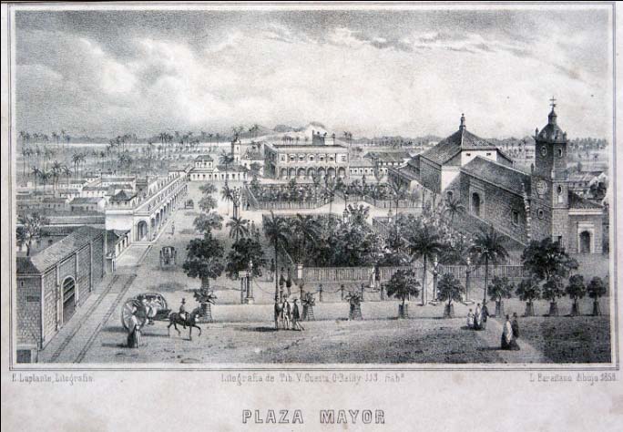 Parque de Santa Clara con la Parroquial Mayor