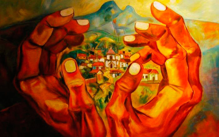 Obra Lugar natal, de Eduardo Kingman.