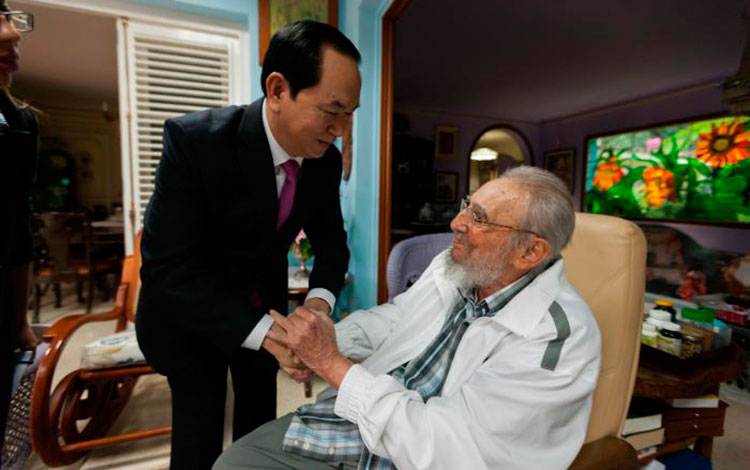 Tran Dai Quang, presidente de Vietnam, y Fidel Castro Ruz.