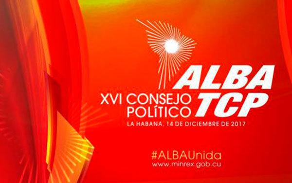 Cartel del decimosexto Consejo Político de Alba-TCP.