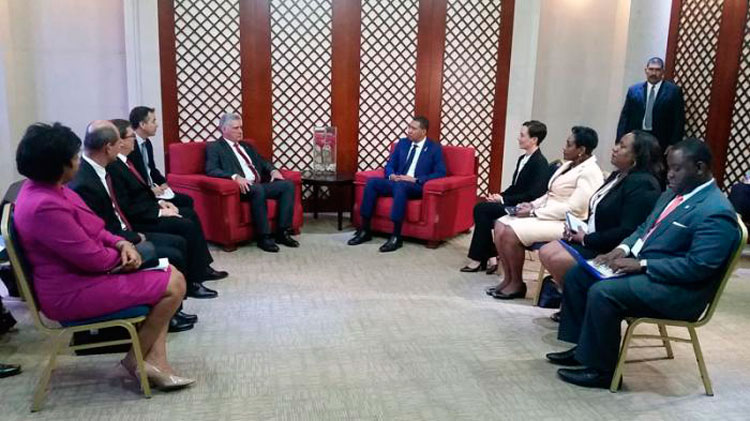 Miguel Dí­az-Canel y Andrew Holness.