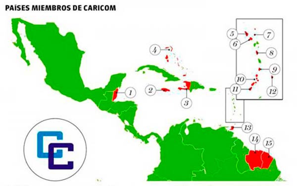 Países miembros de Caricom.