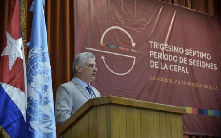 Miguel Díaz-Canel Bermúdez en 37 periódo de sesiones de la Cepal.