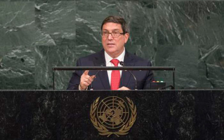 Canciller de Cuba, Bruno Rodríguez, en la ONU.