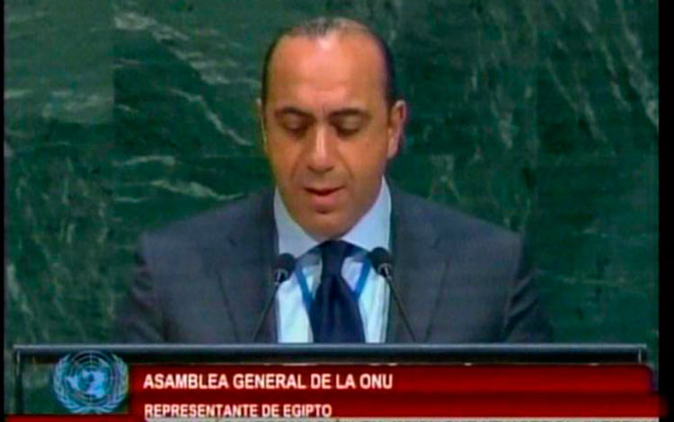 Representante de Egipo ante la ONU. Representante de Egipo ante la ONU.