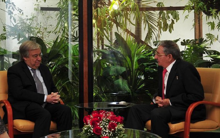 Raúl Castro Ruz y António Guterres.