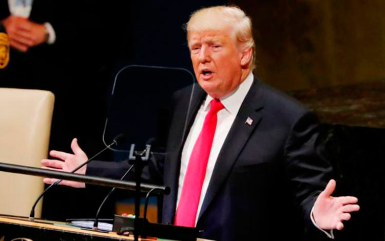 Donald Trump, presidente de los EE. UU., pronuncia discurso en la 73 Asamblea General de la ONU.