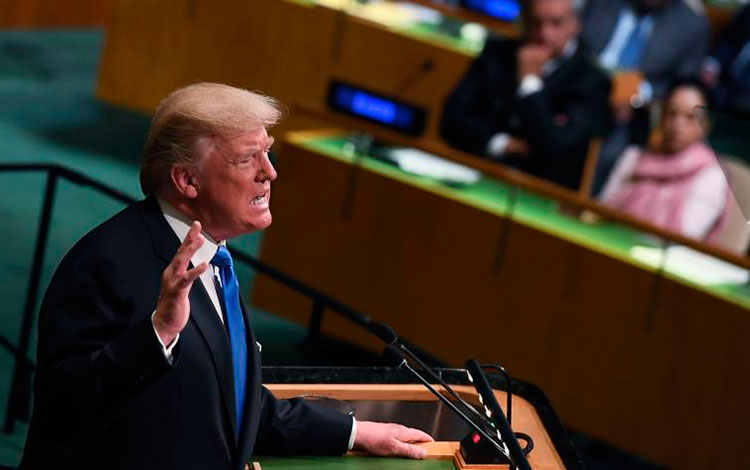 Donald Trump, presidente de los Estados Unidos, interviene en 73 Asamblea General de Naciones Unidas. Donald Trump, presidente de los Estados Unidos, interviene en 73 Asamblea General de Naciones Unidas.