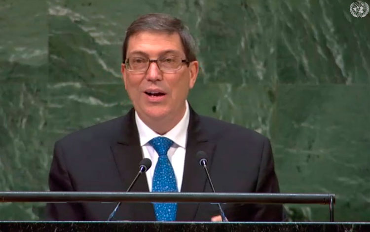 Bruno Rodríguez Parrilla, canciller de Cuba, en debate sobre el bloqueo en la ONU.