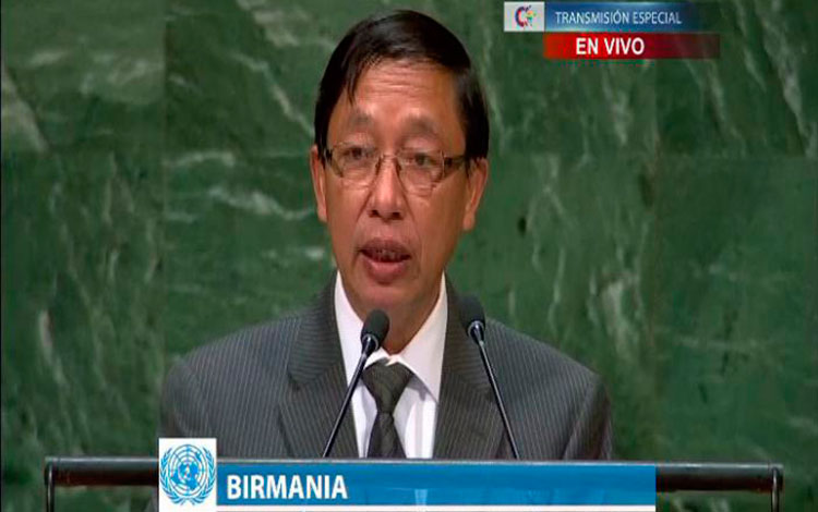 Representante de Birmania en debate de Asamblea General de la ONU sobre el bloqueo contra Cuba.