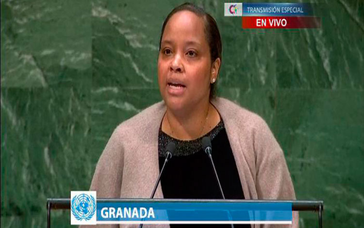 Representante de Granada en debate de Asamblea General de la ONU sobre el bloqueo contra Cuba.