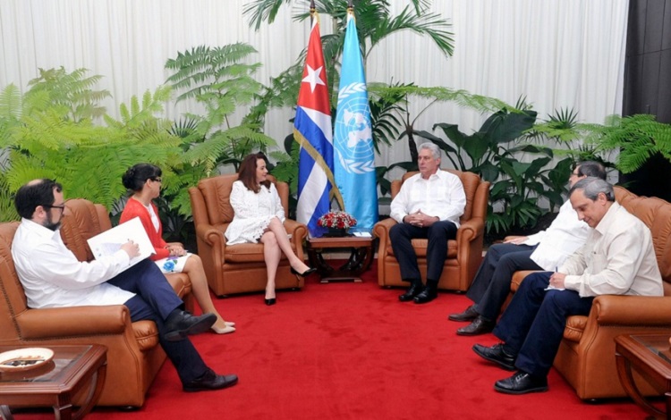 Díaz-Canel junto a la presidenta de la Asamblea general de la ONU Díaz-Canel junto a la presidenta de la Asamblea general de la ONU