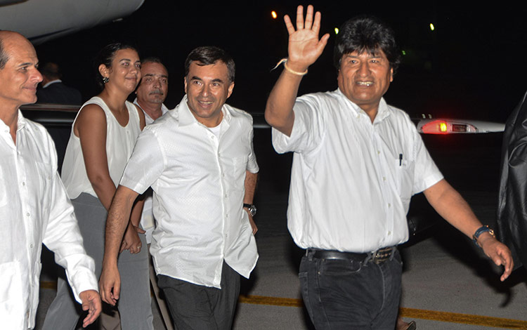 Evo Morales, presidente de Bolivia, arriba a La Habana, 19 de julio de 2017.