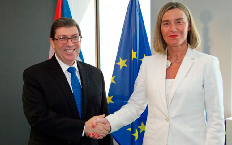 Bruno Rodríguez y Federica Mogherini.
