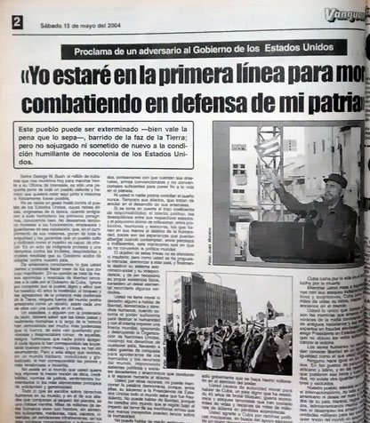 Discurso de Fidel, Vanguardia Discurso de Fidel, Vanguardia