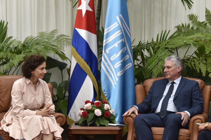 Díaz-Canel y la Directora General de la Unesco