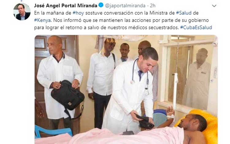 Tweet del Ministro de Salud Pública de Cuba