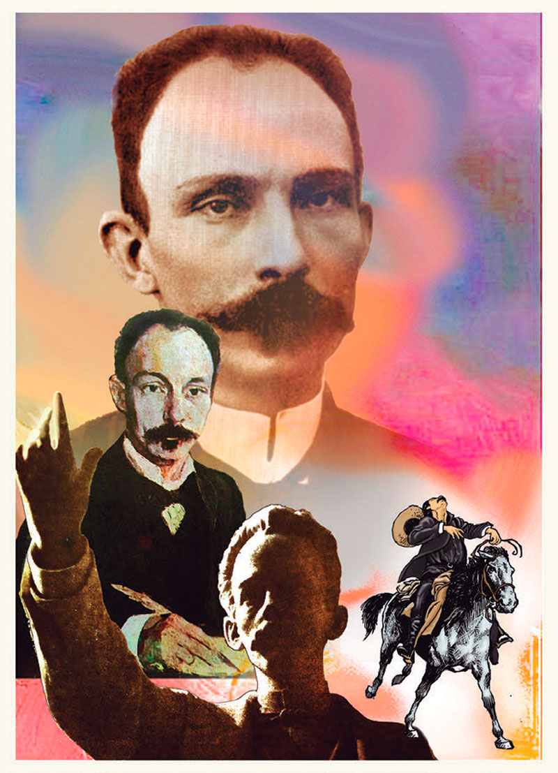 Ilustración de Adalberto Linares sobre la vida de José Martí.