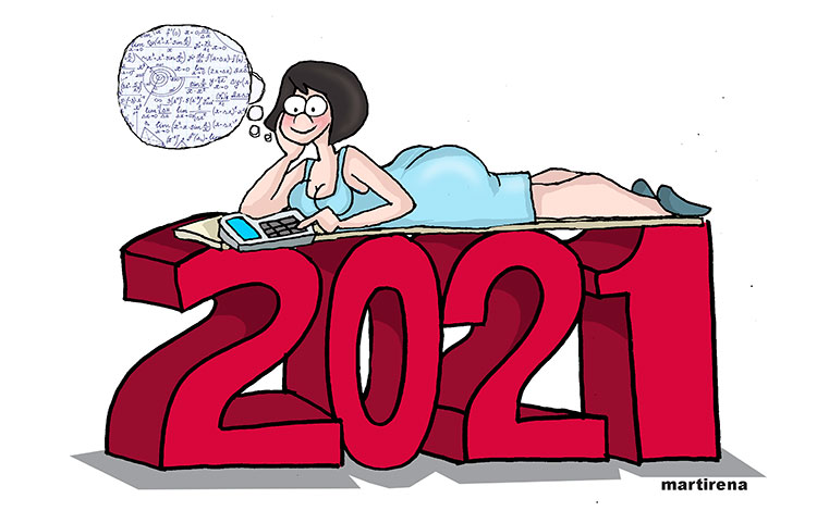 Ilustración de Alfredo Martirena sobre el 2021 en Cuba.