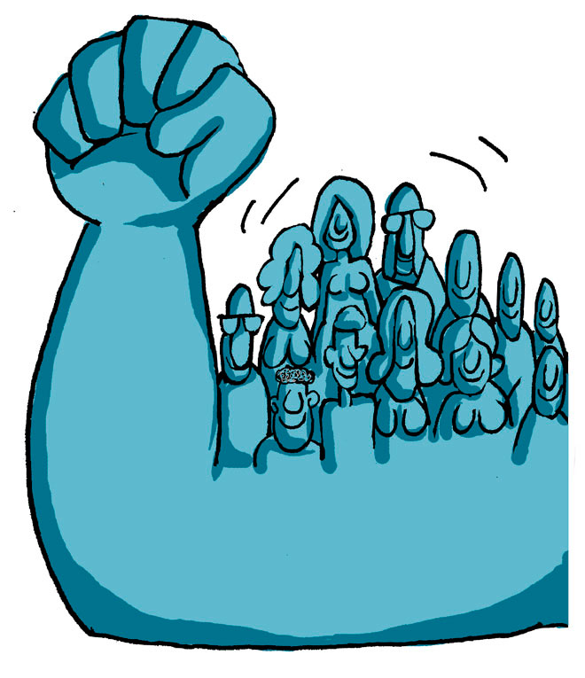 Ilustración de Alfredo Martirena sobre la unidad del pueblo.
