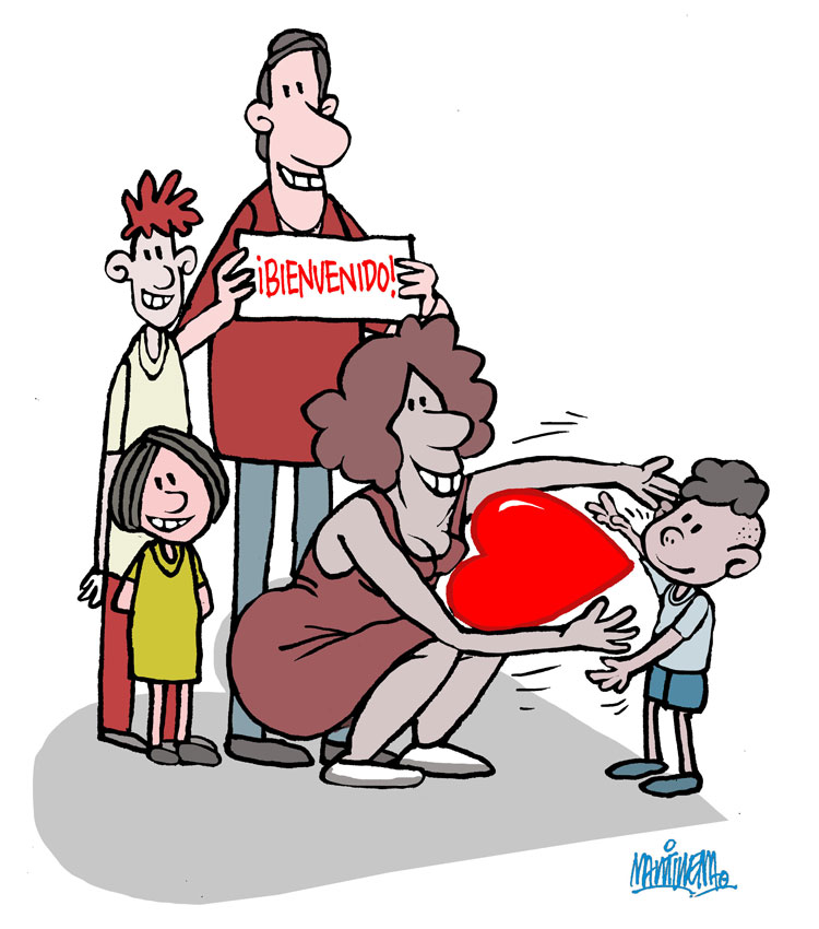 Ilustración de Alfredo Martirena sobre la filiación adoptiva. Ilustración de Alfredo Martirena sobre la filiación adoptiva.