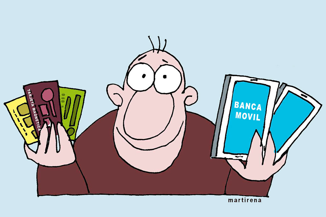 Ilustración del Alfredo Martirena sobre la bancarización.