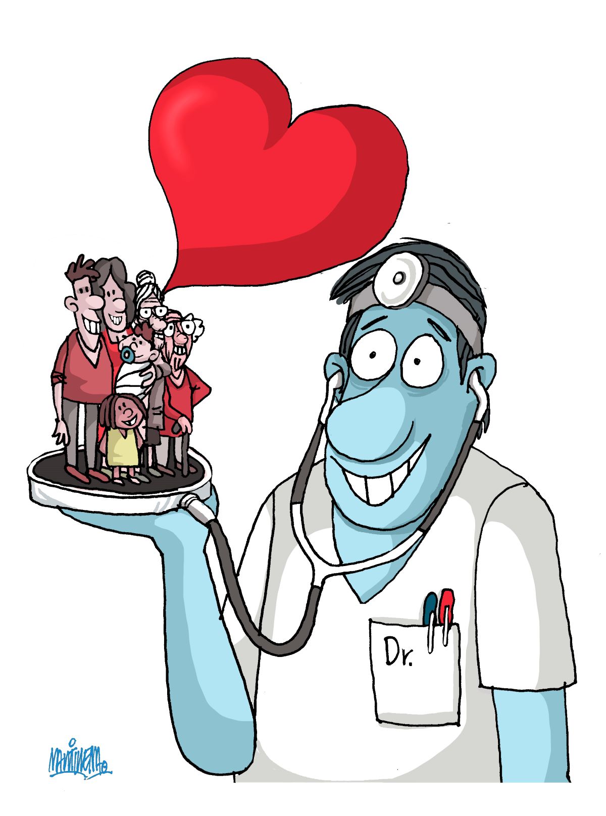 Caricatura de Alfredo Martirena sobre el Día de la Medicina Latinoamericana