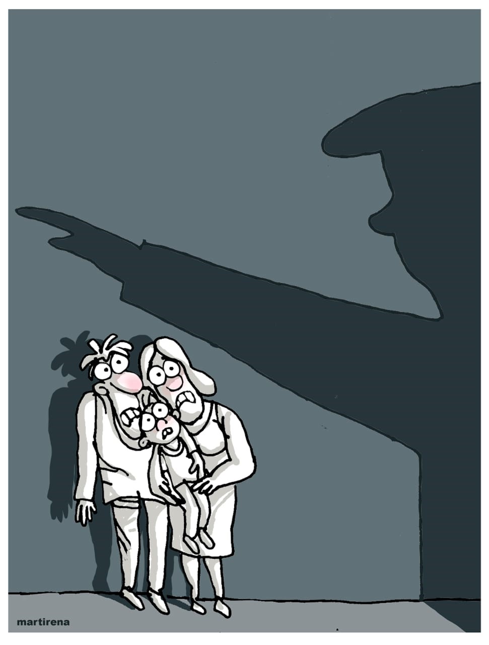 Comentario gráfico de Alfredo Martirena sobre la política de deportaciones de Donald Trump