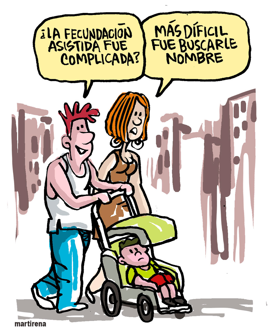 Caricatura de Alfredo Martirena sobre los nombres.