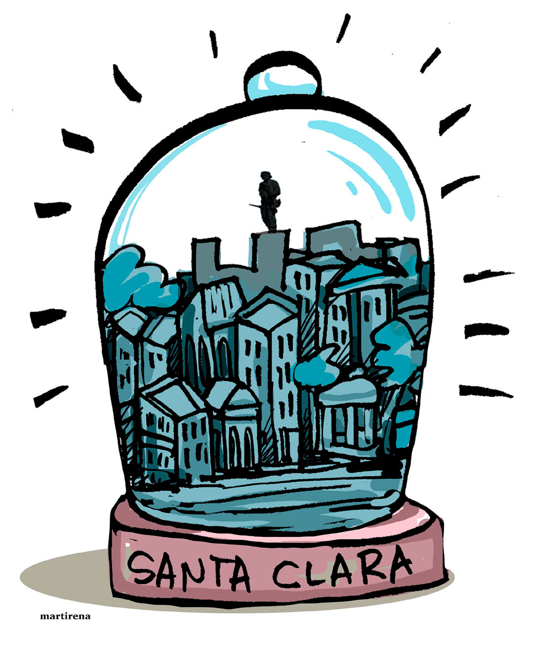 Ilustración de Alfredo Martirena sobre embellecimiento y cuidado de Santa Clara.