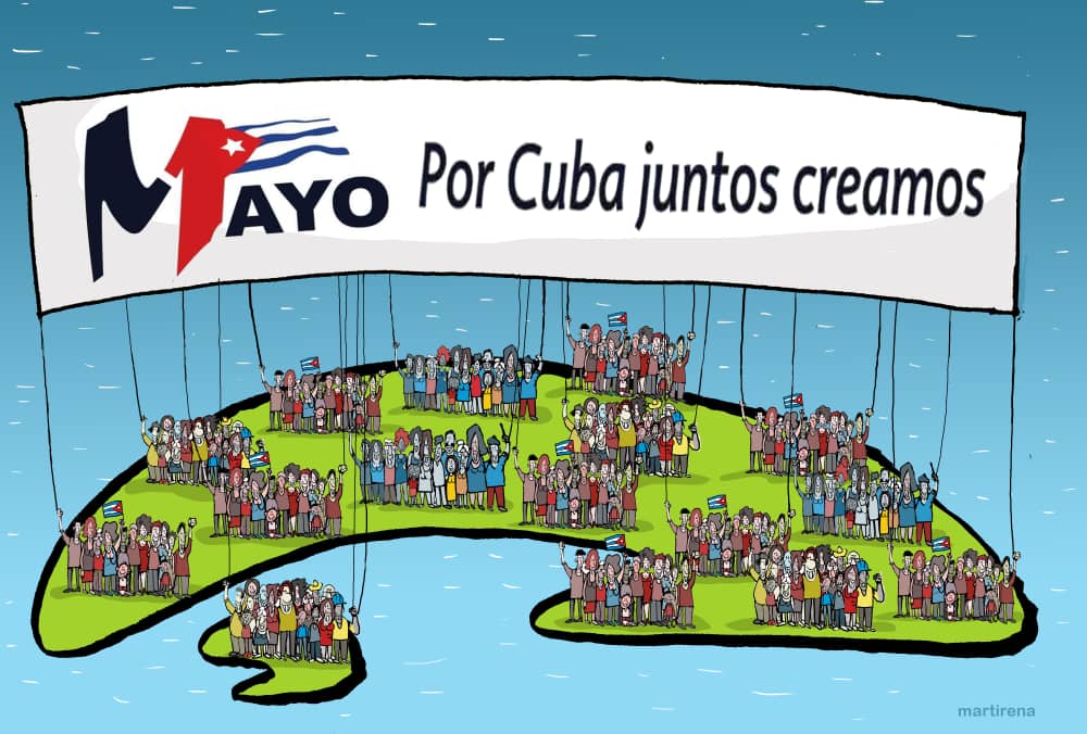 Comentario gráfico de Martirena sobre el Primero de Mayo