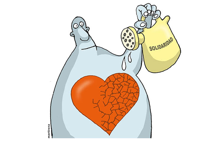Ilustración de Alfredo Martirena sobre la solidaridad.