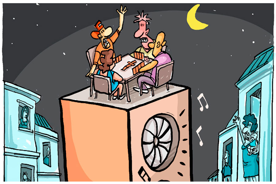 Caricatura de Alfredo Martirena sobre el respeto entre vecinos.