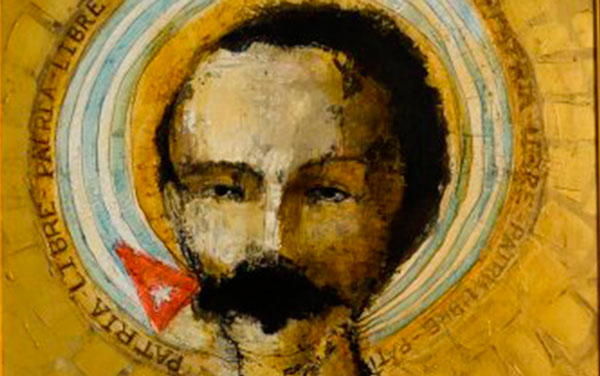 Fragmento de la obra sobre Martí del pintor villaclareño Mario Fabelo Estrada.