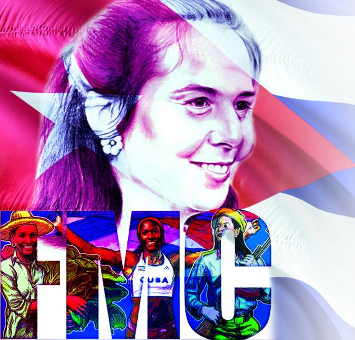 Ilustración de Vilma Espí­n Guillois y la Federación de Mujeres Cubanas.